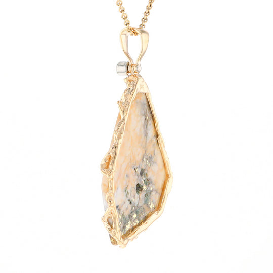 Gold Quartz Freeform Pendant (G3)