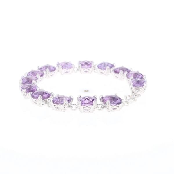 Amethyst Bracelet With Silver Filigree