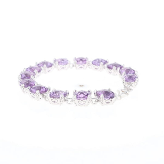 Amethyst Bracelet With Silver Filigree