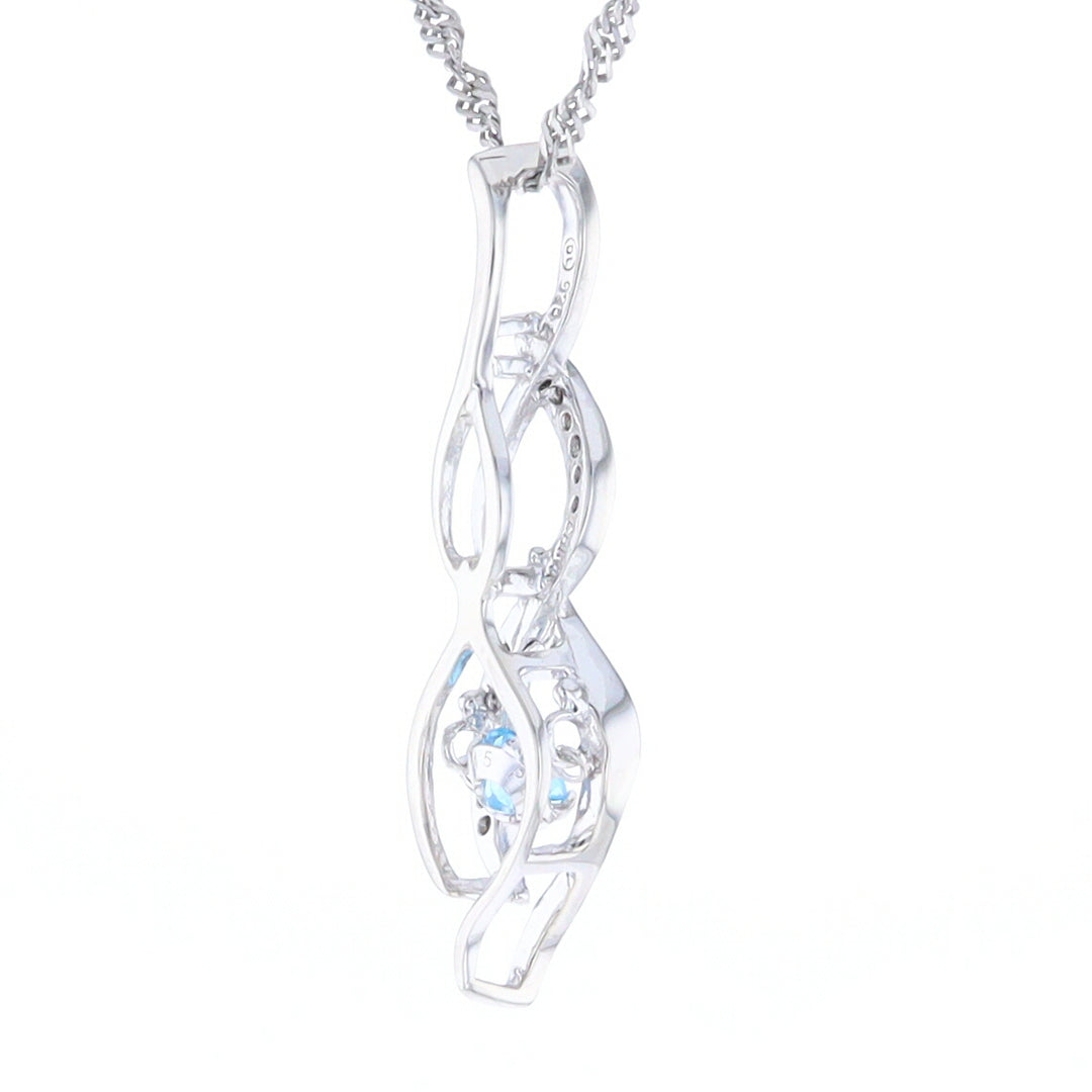 Floating Topaz Twisted Necklace