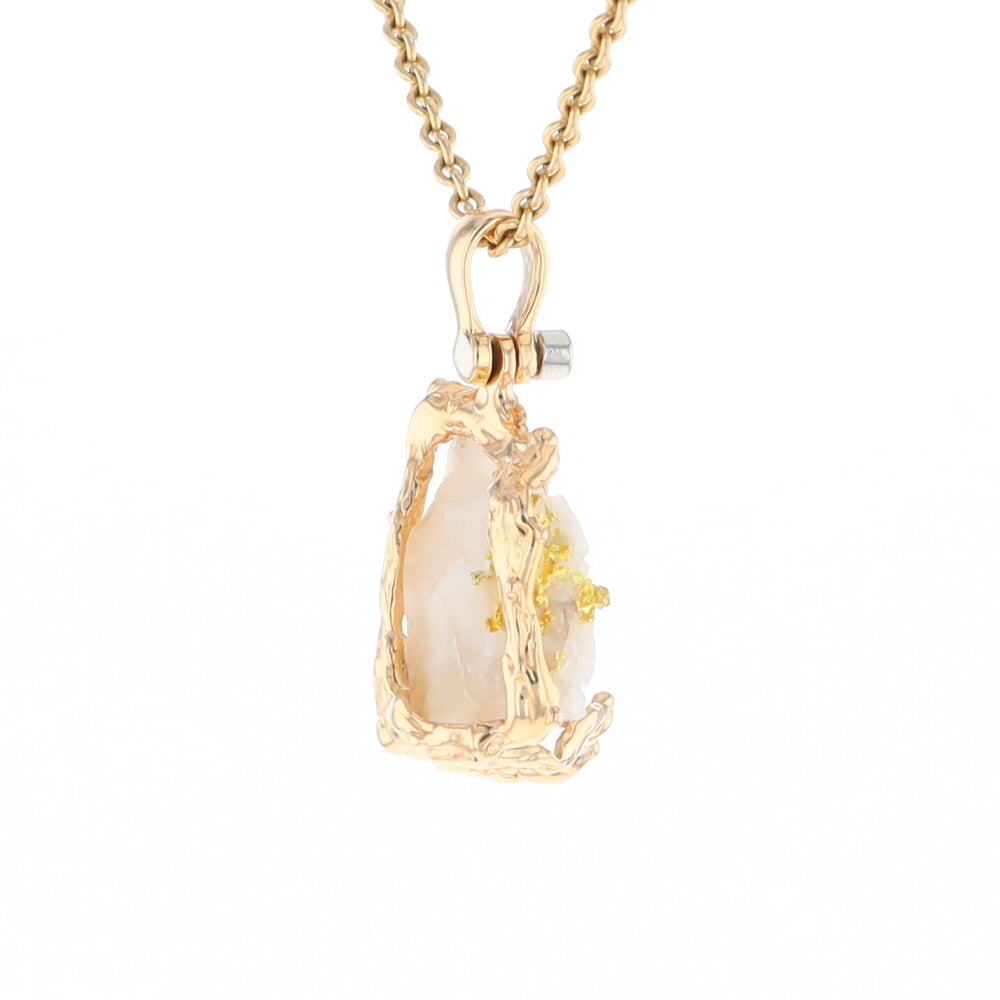 Rough Gold Quartz Freeform Pendant