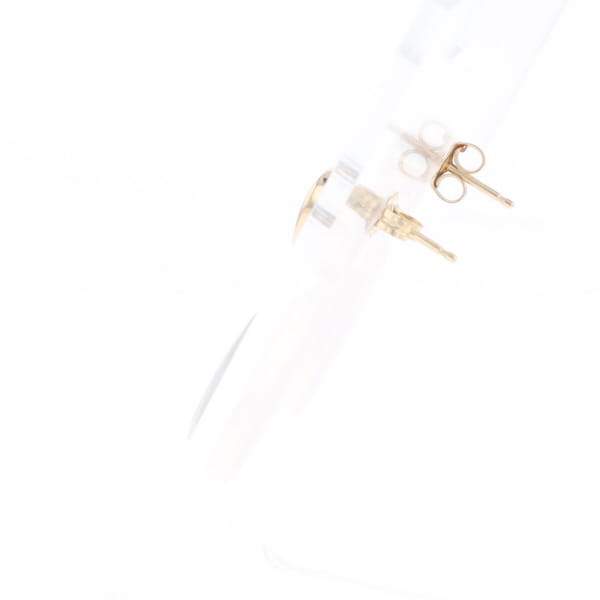 Gold Quartz Earrings Tear Drop Inlaid Design