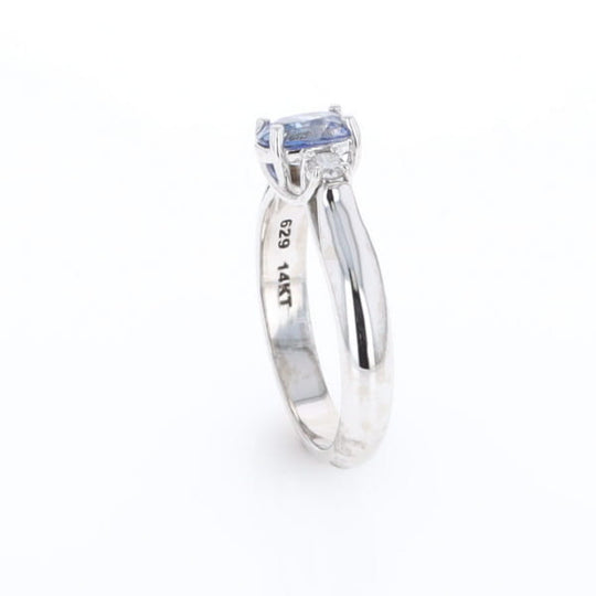 Ceylon Sapphire Three-Stone Trellis Ring