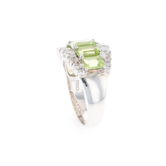 Peridot and CZ Cocktail Ring