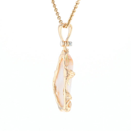 Gold Quartz Freeform Pendant