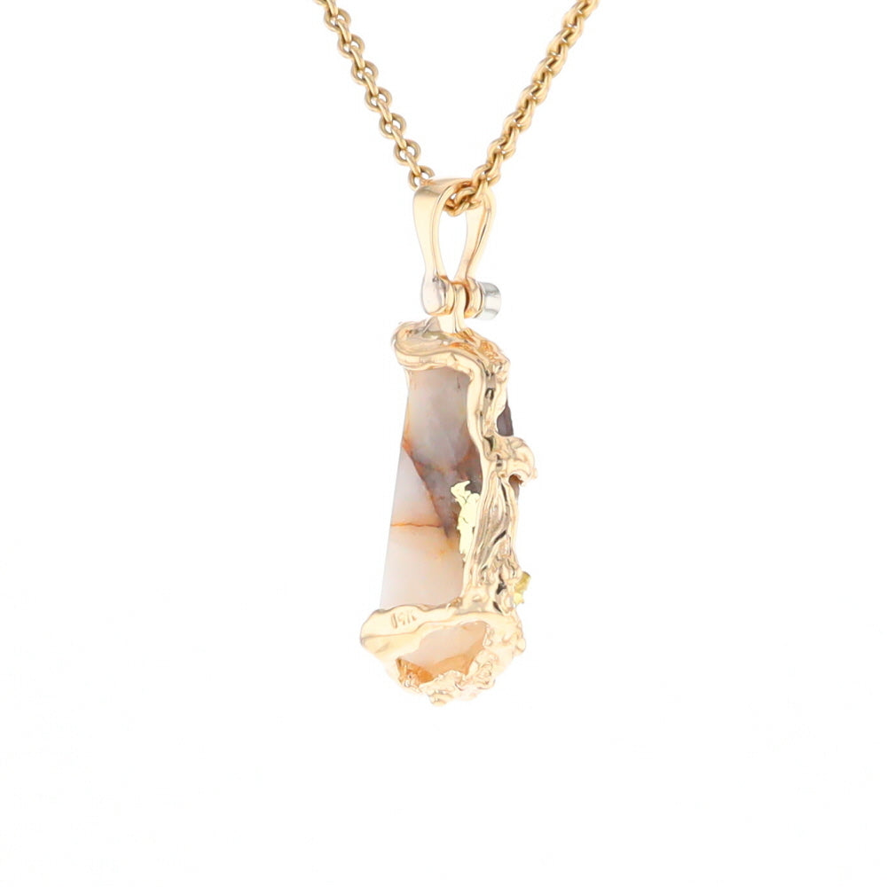 Gold Quartz Freeform Pendant - G3