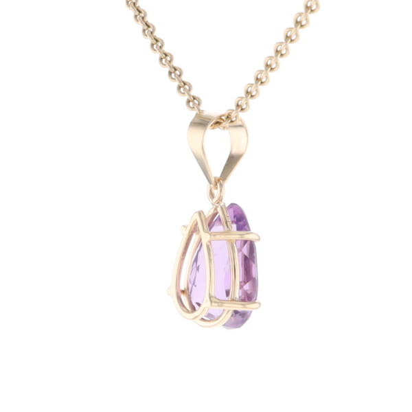 Pear Solitaire Amethyst Pendant