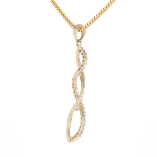 Ribbon Twist Diamond Pendant