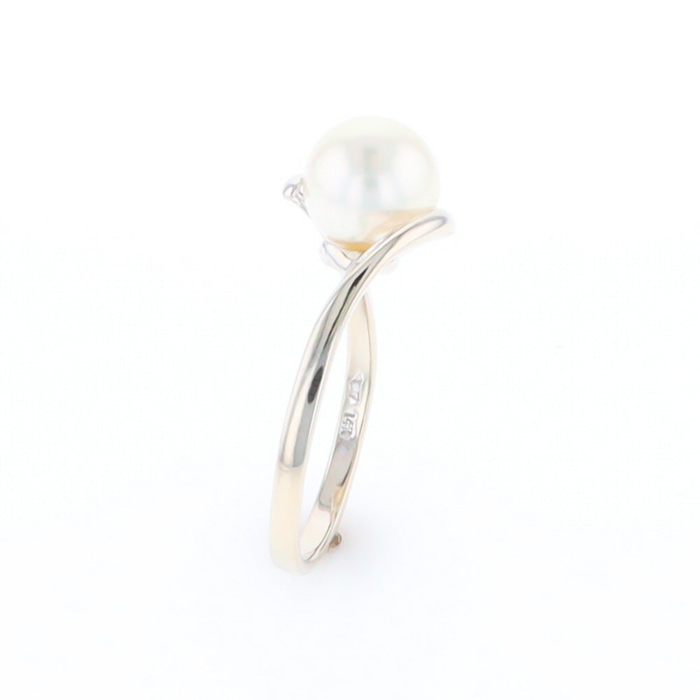 Pearl Solitaire Bypass Ring
