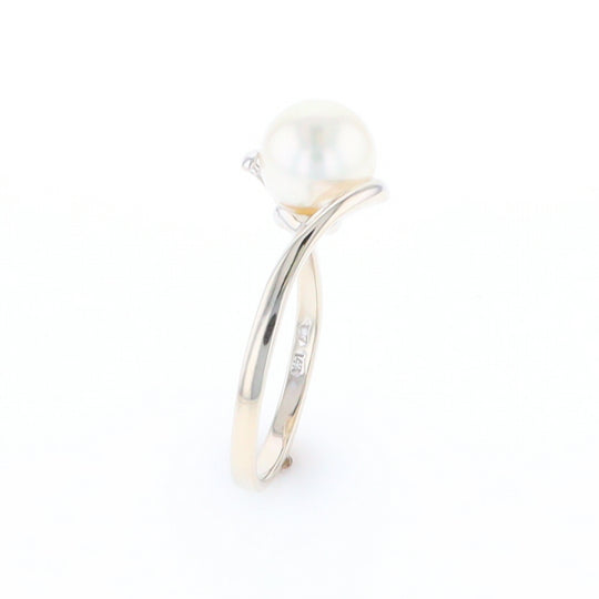 Pearl Solitaire Bypass Ring