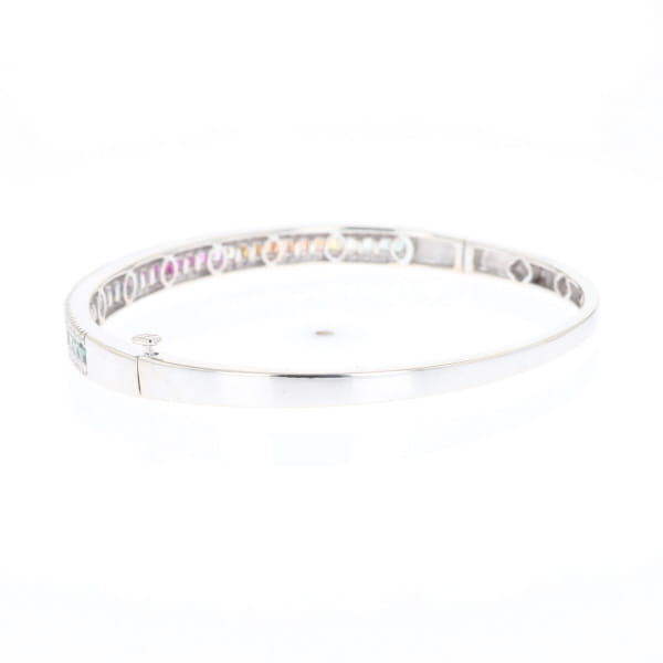 Multi-color Sapphire Cuff Bracelet with Diamond Accents