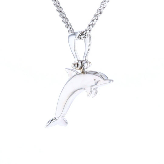 Onyx Inlaid Dolphin Pendant