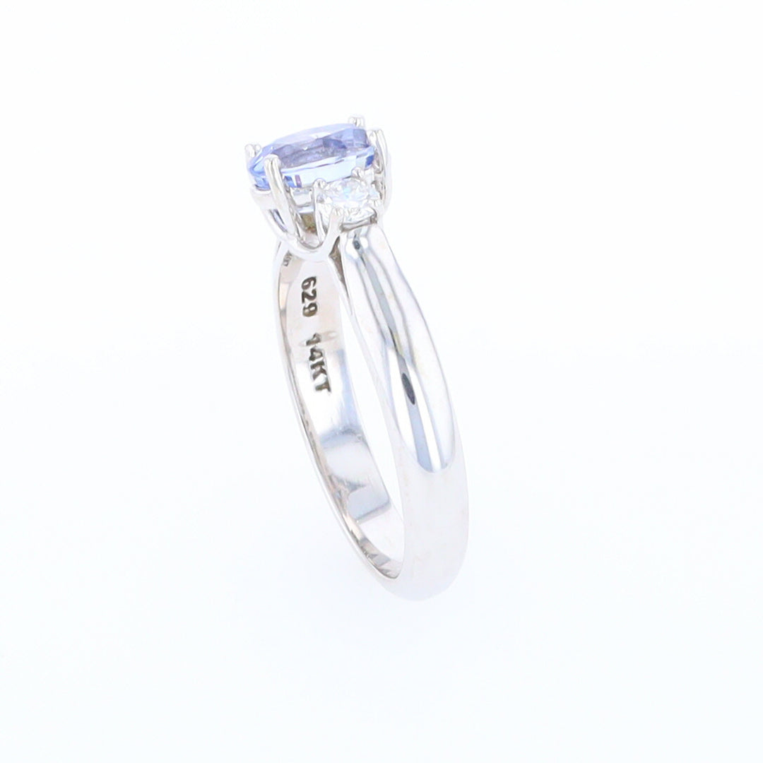 Ceylon Sapphire Three-Stone Trellis Ring