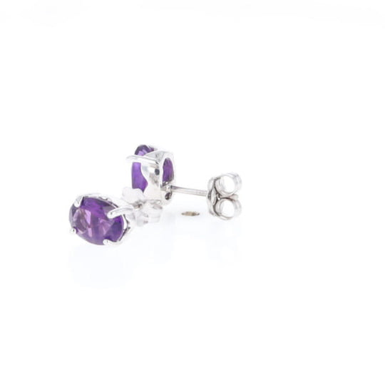 Oval Amethyst Stud Earrings