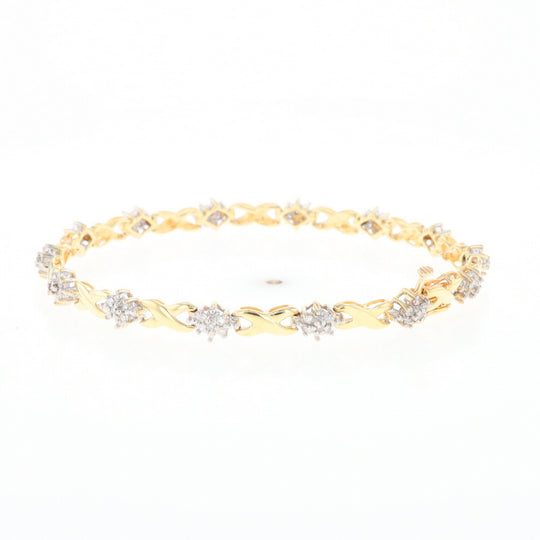 Diamond Cluster & Infinity Link Tennis Bracelet