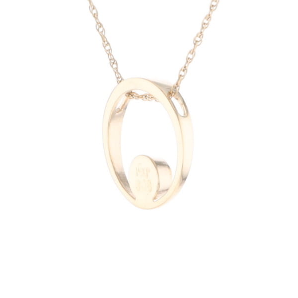 Gold Quartz Pendant Open Circle Design Round Inlay Pendant