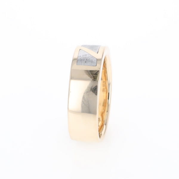 Meteorite Ring, 3 Section Inlaid Design