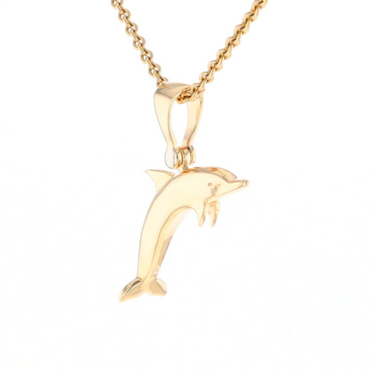 Gold Quartz Dolphin Pendant - G2