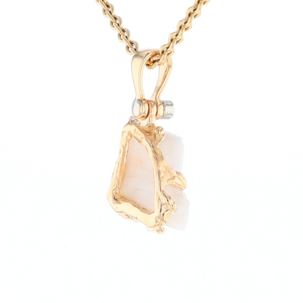 Rough Gold Quartz Freeform Pendant