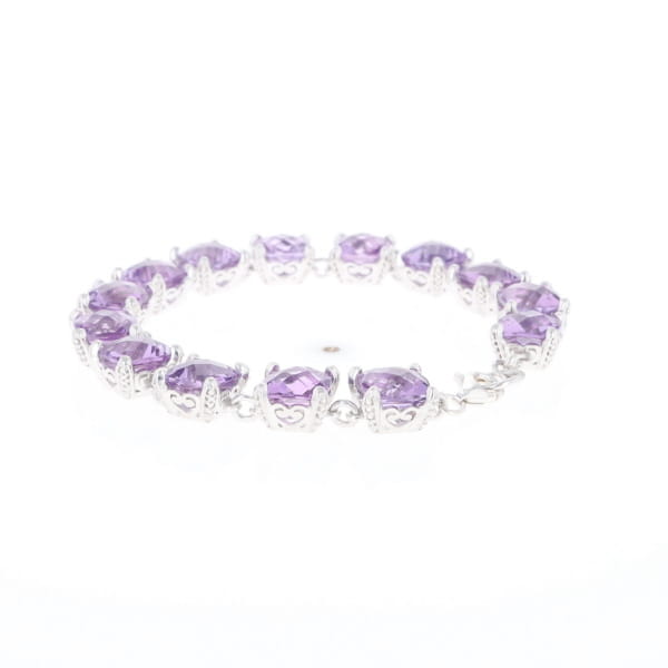 Amethyst Bracelet With Silver Filigree