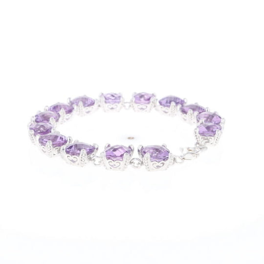 Amethyst Bracelet With Silver Filigree