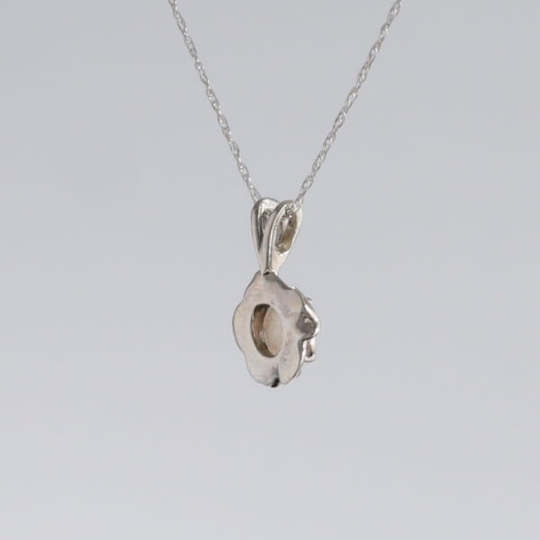 White Opal Flower Pendant