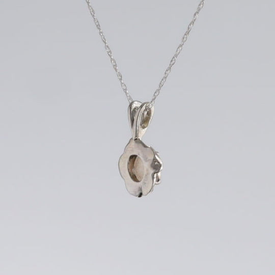 White Opal Flower Pendant