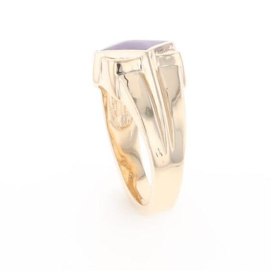 Natural Sugilite ring diamond shape inlaid design with .16ctw round diamonds