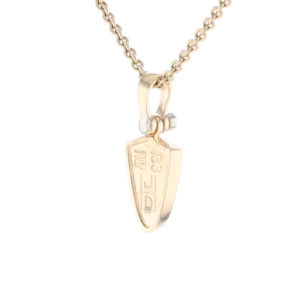 Gold Quartz Pendant Shield Shape Inlaid Pendant with .02ct Diamond