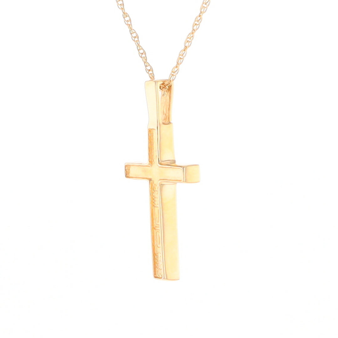 Three Section Gold Quartz Cross - G2