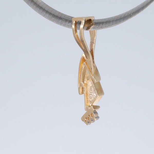 Opal Pendant Triangle Inlaid Design with .07ctw Round Diamonds