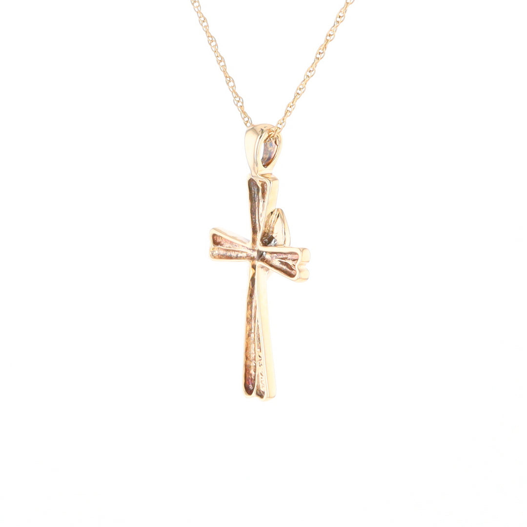 Diamond Crossover Ribbon Cross Pendant