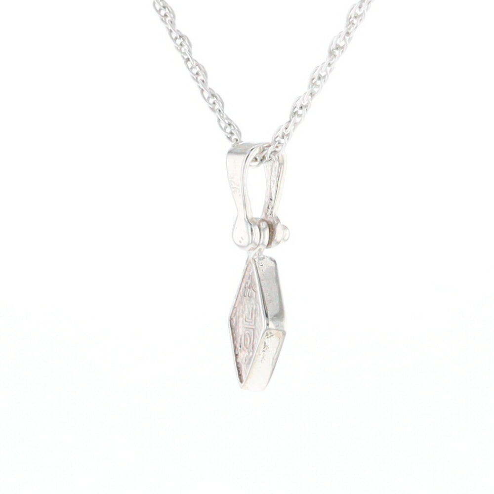 Sterling Silver Gold Quartz Inlaid Diamond Pendant - G3