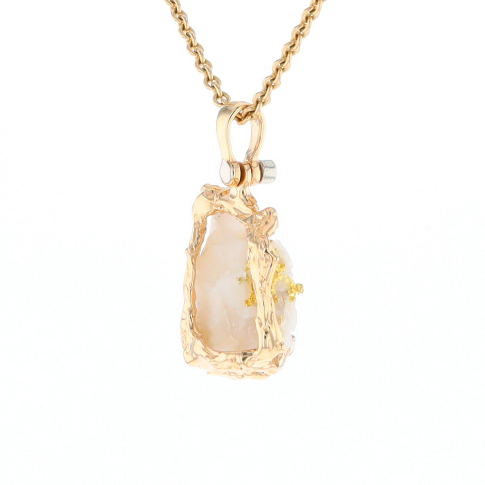 Rough Gold Quartz Freeform Pendant