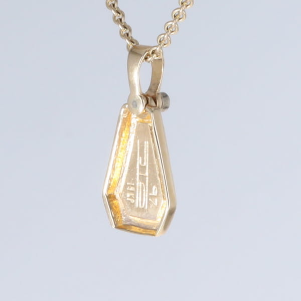 Opal Triangle Inlay with .02ctw Diamond Pendant