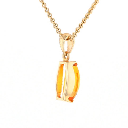 Fancy Cut Citrine Solitaire Pendant