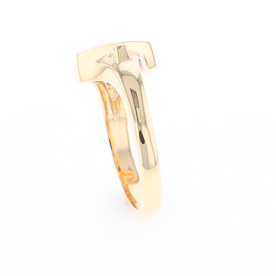 G2 Gold Quartz Ring Diamond Shape Inlaid with 0.05ctw Round Diamonds