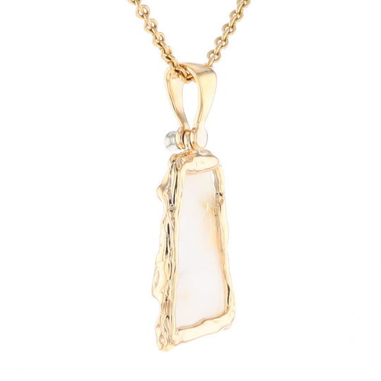 Gold Quartz Freeform Pendant  (G2)