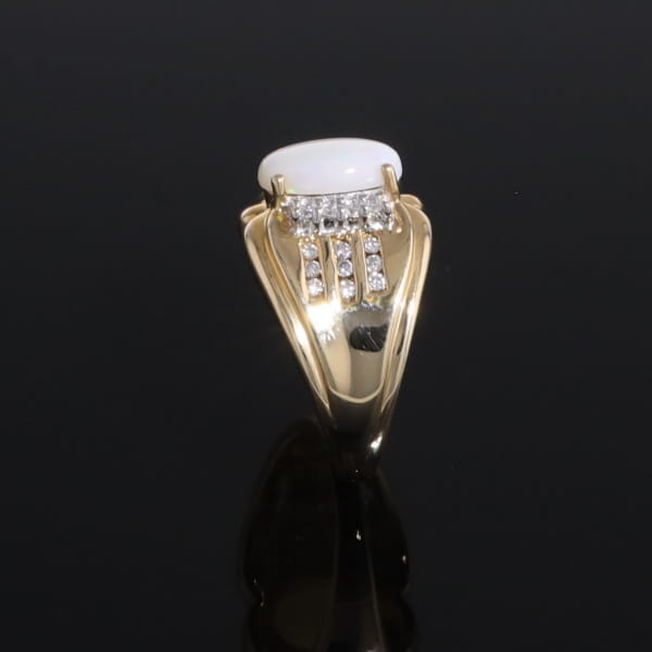 Opal Diamond Channels Ring