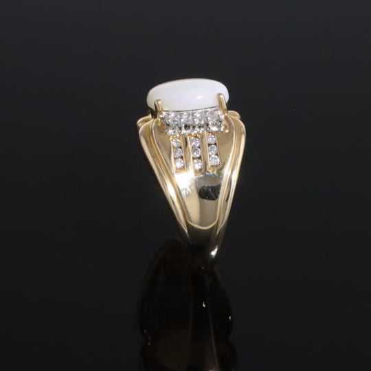 Opal Diamond Channels Ring