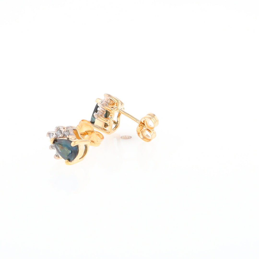 Pear Sapphire & Diamond Earrings