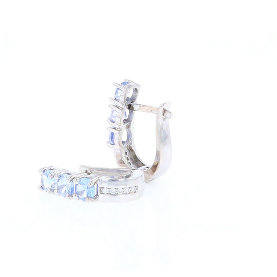 Ceylon Sapphire and Diamond Hinged Earrings