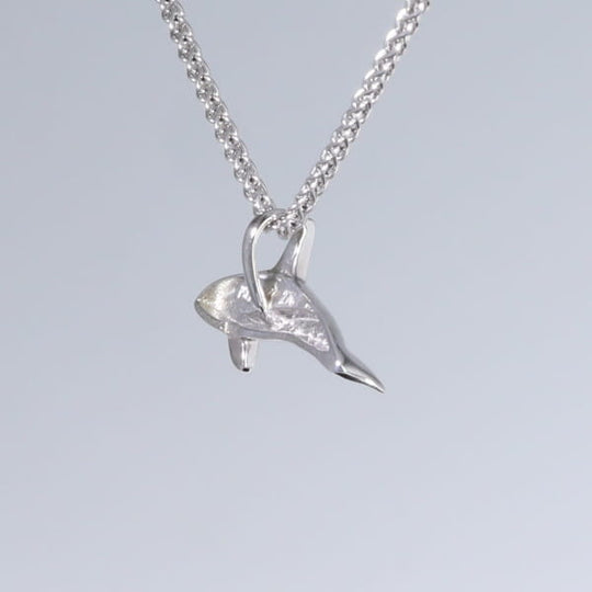 Opal Pendant Inlaid Realistic Orca Killer Whale Design