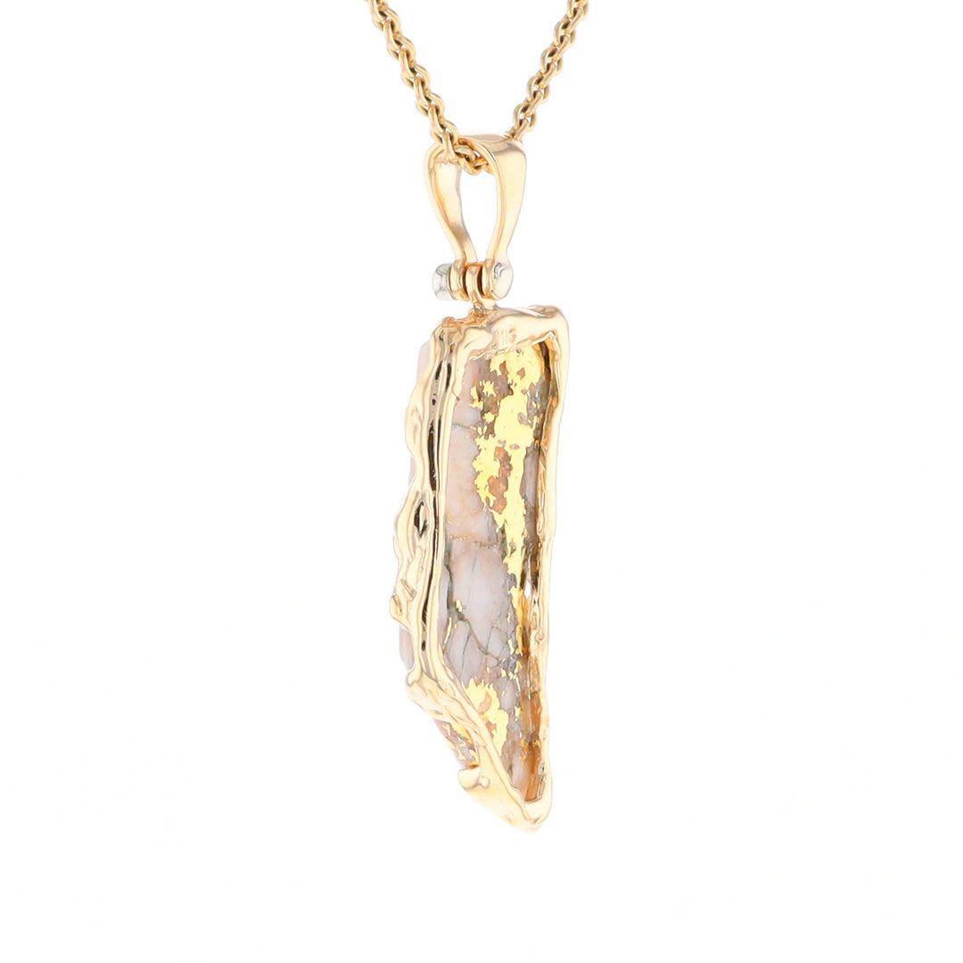 Gold Quartz Freeform Pendant (G2)