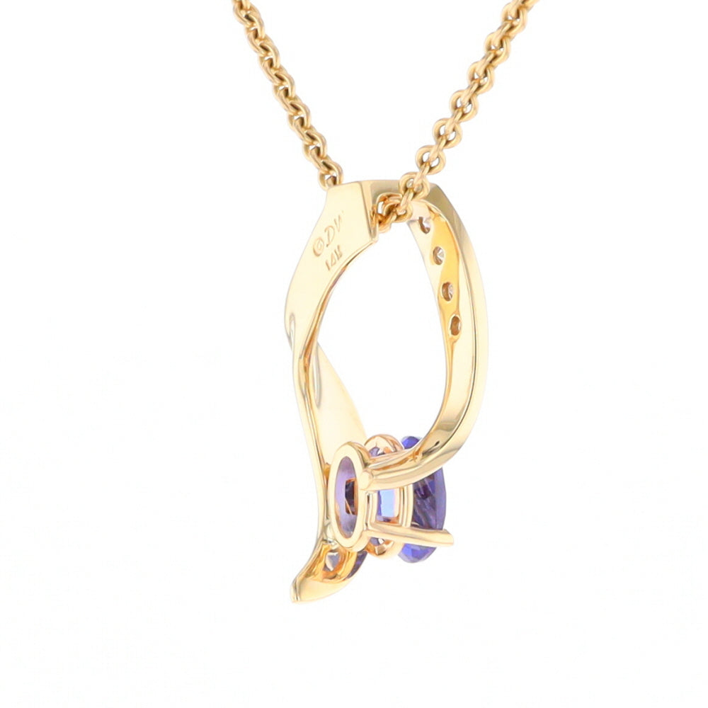 Synthetic Sapphire & Diamond Slide Pendant