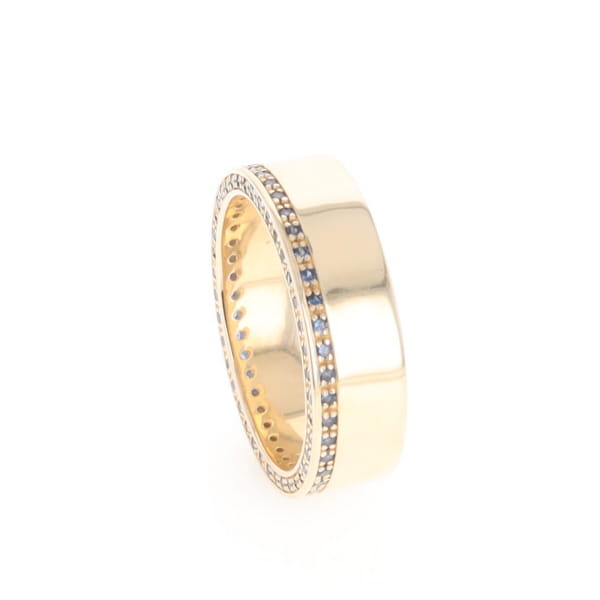 Men's Blue Sapphire Wedding Band Contemporary Design
