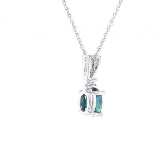 White Gold Sapphire & Diamond Pendant