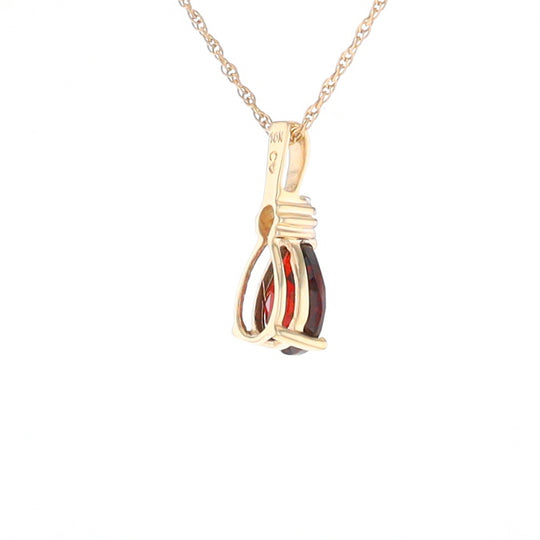 Pear Checkered Garnet Pendant