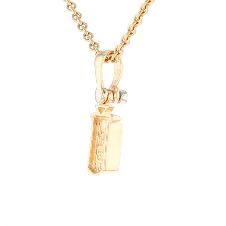 Gold Quartz Banner Shaped Pendant