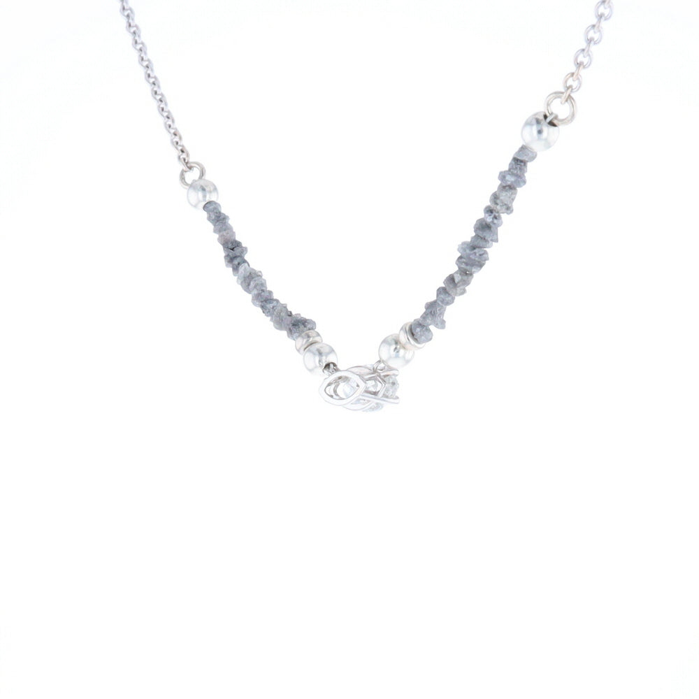 Marquise Diamond Necklace with Rough Diamond Beads